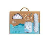 Set Regalo Bebè: Coperta, Cuscino blu e luce notturna