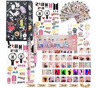 Set regalo BTS Bangtan per l'esercito, 1 taccuino BTS in poliuretano, 40 carte Lomo, 2 penne BTSMap of Soul 2 adesivi Tatoo 12 fogli, 1 adesivi BTS 3D BTS