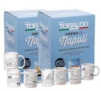 set regalo composto da 2 confezioni di Cialde da 150 pz Caffè Toraldo miscela Crema di Napoli + 2 tazzine da caffè da 80 ml personalizzabili