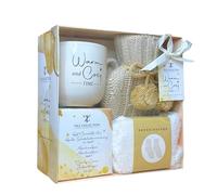 Set regalo con borsa dell'acqua calda, regalo di Natale per donne, tazza per cioccolata calda, mini marshmallow, bastoncini di zucchero, calzini, tazza per cioccolata calda, mini borsa dell'acqua