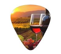 Set regalo con calici da vino e uva su un barile di legno, plettri lisci e durevoli per chitarra acustica, elettrica e basso, regalo perfetto per gli amanti della chitarra e i musicisti