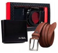 Set regalo con portafoglio e cintura in pelle da uomo Pierre Cardin