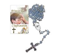 Set Regalo Con Rosari E Carta Di Preghiera - Ragazzo F6054/BL