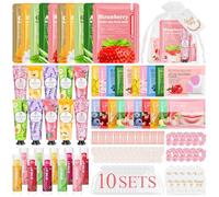 Set regalo da 100 pezzi per donne e ragazze, per la cura della pelle | Regalo per feste con maschere per il viso, creme per le mani, balsamo per labbra, cuscinetti per occhi, maschera per labbra