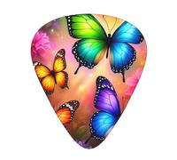 Set regalo di 12 plettri colorati per chitarra da giardino a farfalla, lisci e resistenti, per chitarra acustica, elettrica e basso, regalo perfetto per gli amanti della chitarra e i musicisti
