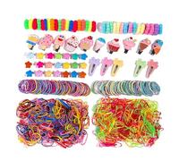 Set regalo di accessori per capelli per ragazze, set di elastici per capelli colorati e , elastici per capelli, elastici per coda di cavallo con fiocco rosso, elastici per capelli per ragazze,