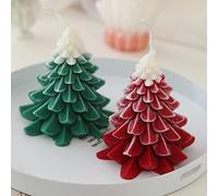 Set Regalo di Candele a Forma di Albero, 2 Candele Realistiche per Aromaterapia in Cera di Soia, per Feste di Natale e Capodanno, Decorazione