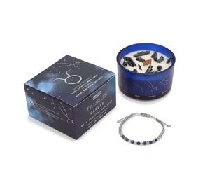 Set Regalo Di Candele In Cristallo Zodiacale E Bracciale In Gemme Di Smeraldo