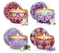 Set regalo di candele profumate, 4 pezzi per aromaterapia set regalo di candele profumate per donne, naturale cera di soia candle, Piccolo set regalo per Natale, compleanno, San Valentino