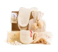 Set regalo di cioccolata calda con tazza Marshmallows e mini borsa dell'acqua calda invernale, set regalo con fodera per bottiglia dell'acqua calda, per donne, uomini, adulti