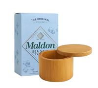 Set regalo di contenitori per sale in bambù con fiocchi di sale marino Maldon da 250 ml, ideale per sali, spezie, condimenti nella tua cucina gourmet NORTHWARD SPIRIT