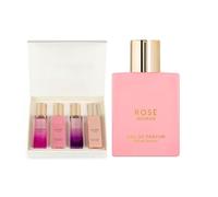 Set regalo di lusso con eau de parfum da donna, set spray da 4 x 20 ml + profumo alla rosa da 100 ml, ribes nero, vaniglia e gelsomino, fragranza floreale di alta qualità a lunga durata
