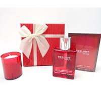 Set regalo di lusso per lui, Red Hot Man 100ml EDT per lui, confezione regalo con candela profumata