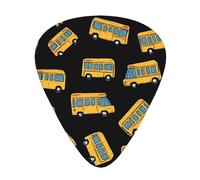 Set regalo di plettri gialli con scuolabus, lisci e resistenti, per chitarra acustica, elettrica e basso, regalo perfetto per gli amanti della chitarra e i musicisti