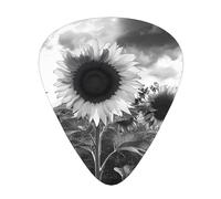 Set regalo di plettri per chitarra con girasoli bianchi e neri, lisci e resistenti, per chitarra acustica, elettrica e basso, regalo perfetto per gli amanti della chitarra e i musicisti