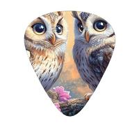 Set regalo di plettri per chitarra con gufo e uccellini, ramo floreale, lisci e resistenti, per chitarra acustica, elettrica e basso, regalo perfetto per gli amanti della chitarra e i musicisti