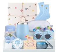 Set Regalo Donna Compleanno 10 pezzi Set Wellness d'atmosfera | Cofanetto Regalo Benessere SPA con Tumbler Termico Calzini Maschera Notte Candela Profumata Bomba da Bagno e Occhiali Festivi