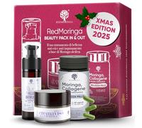 Set Regalo Donna Kit Skincare Viso Completo a base di Moringa BIO | con Crema Viso, Siero Antirughe, Integratore Collagene | Idea Regalo Donna Set Skincare Redmoringa | Unico IN & OUT | Natale 2025