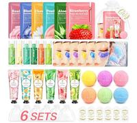 Set regalo donna,Set per la cura del viso da 42 pezzi, set skin care | Ideale per compleanni e Natale; include maschere viso, crema mani, balsamo labbra, patch occhi e bombe da bagno