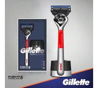 Set regalo edizione limitata Gillette Fusion 5 rasoio per uomo, 1 manico + 1 ricarica lamette, include supporto 1 manico + 1 lama + 1 baseAcciaio inossidabile