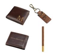 Set Regalo in pelle 3 in 1 per Uomo con Bellissima Confezione Regalo Portafoglio Personalizzato Portachiavi Personalizzato Penna con Firma, Confezione Regalo per Papà Fidanzato di San Valentino