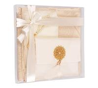Set regalo islamico, tappetino da preghiera in velluto, perline di preghiera, sciarpa e libro Yaseen, regali perfetti per famiglie e Eid (Bianco)