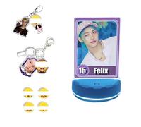 Set Regalo K-pop, 1 Luce Notturna USB, 2 Portachiavi, 4 Spille, Gadget ST-AY(FELIX)