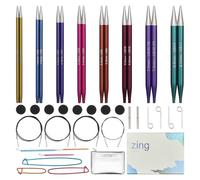 Set regalo KnitPro Deluxe: ferri circolari intercambiabili Zing (3,50-8,00 mm) con accessori