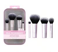 Set regalo mini kit luminoso edizione limitata Real Techniques, 5 pezzi, mini kit luminoso, mini kit luminoso, vassoio di stoccaggio incluso, RT200 mini pennello viso esperto setole rigide, RT407 mini