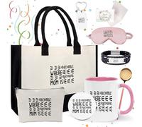 Set regalo morbido da donna, 9 pezzi, con borsa tote, tazza da donna, set regalo per lei pacchetto di cura per donne che pensano a te, Mamma (Mom), 11oz