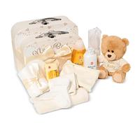 Set Regalo Neonato Maschio e Femmina Unisex - Regalo Neonato e Baby Shower - Include 2 Valigie Crema e Accessori Neonati - Regalo Nascita Bimba e Bimbo