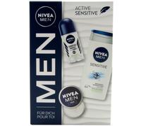 Nivea Uomo Set Regalo Active Sensibile 1 X Deodorante Roll On + Gel Doccia +
