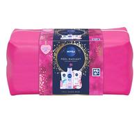 Set regalo Nivea, set da 4 pezzi, Feel Radiant (lozione per il corpo, 2 maschere per il viso, balsamo per labbra, crema soft/borsa)