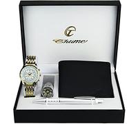Set regalo orologio da uomo argento dorato lampada LED - portafoglio - penna