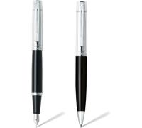 Set Regalo Penna A Sfera E Penna A Inchiostro Sheaffer 300 Nib Medi Nera + Cromo