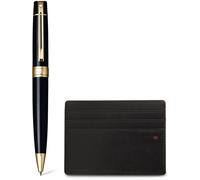 Set Regalo Penna A Sfera Sheaffer 300 Con Portacarte Nera E Trims Dorati