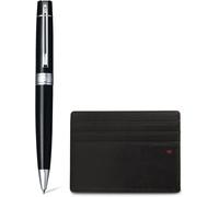 Set Regalo Penna A Sfera Sheaffer 300 Con Portacarte Nero E Finiture Cromo