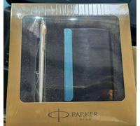 set regalo penna parker London Jotter in blu e acciaio clip oro
