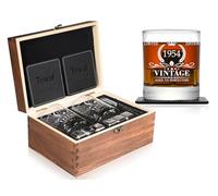 Set regalo per 71° compleanno da uomo, bicchiere da whisky vintage 1954 e pietre, regalo divertente per il 71° compleanno per papà, marito, fratello, idee regalo per 71 anni