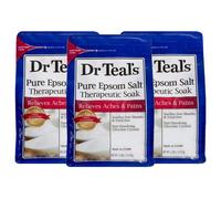 Set regalo per bagni terapeutici del Dr. Teal (confezione da 3 da 6 libbre cad.) - Soluzione per bagni non profumata miscelata con puro sale Epso