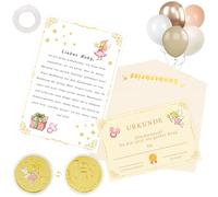 Set regalo per bambini di 1 - 3 anni, include lettera, certificato, nastro ciuccio, moneta d'oro e 5 palloncini in lattice per elio, dolce cerimonia di addio, ricordo ciuccio