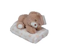 Set Regalo per Bebè: Coperta, peluche orsacchiotto beige e casetta di cartoncino da colorare