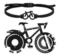 Set regalo per bicicletta, 2 pezzi, apribottiglie e bracciale nero