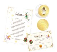 Set regalo per fata del ciuccio, souvenir, fata del ciuccio, lettera + certificato senza ciuccio, moneta per fata del ciuccio, utilizzato per celebrare l'addio alla cerimonia del ciuccio