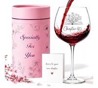Set regalo per il 40° compleanno per donne, capitolo 40, bicchieri da vino per lei, idee regalo per il 40° compleanno per migliore amica, sorella, moglie, mamma, bicchiere da vino di lusso con