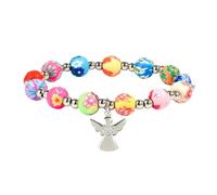 Set regalo per la Prima Comunione, con ali d'angelo, con perle autentiche, ciondolo decorativo a forma di croce di angelo, gioiello per comunione religiosa, Angel diamonds, come descritto, come