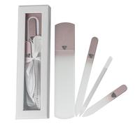 Set regalo per manicure in vetro ceco di alta qualità, pronto da regalare, 4 pezzi, per manicure e pedicure, con scatola regalo in oro rosa - Bona Fide Beauty ceco Glass