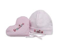 Set regalo per neonato, 2 pezzi, con nome, cuscino termico e berretto per neonati, regalo per nascita, battesimo