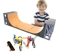 Set regalo per skateboard: mini rampa da , kit da ponte portatile, pacchetto di giocattoli manuali, skate park creativo, tavola da collezione | Ispira l'immaginazione per bambini, adolescenti, fes
