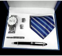 Set Regalo Per Uomo Orologio Cravatta Gemelli Penna In Cofanetto Elegante lac